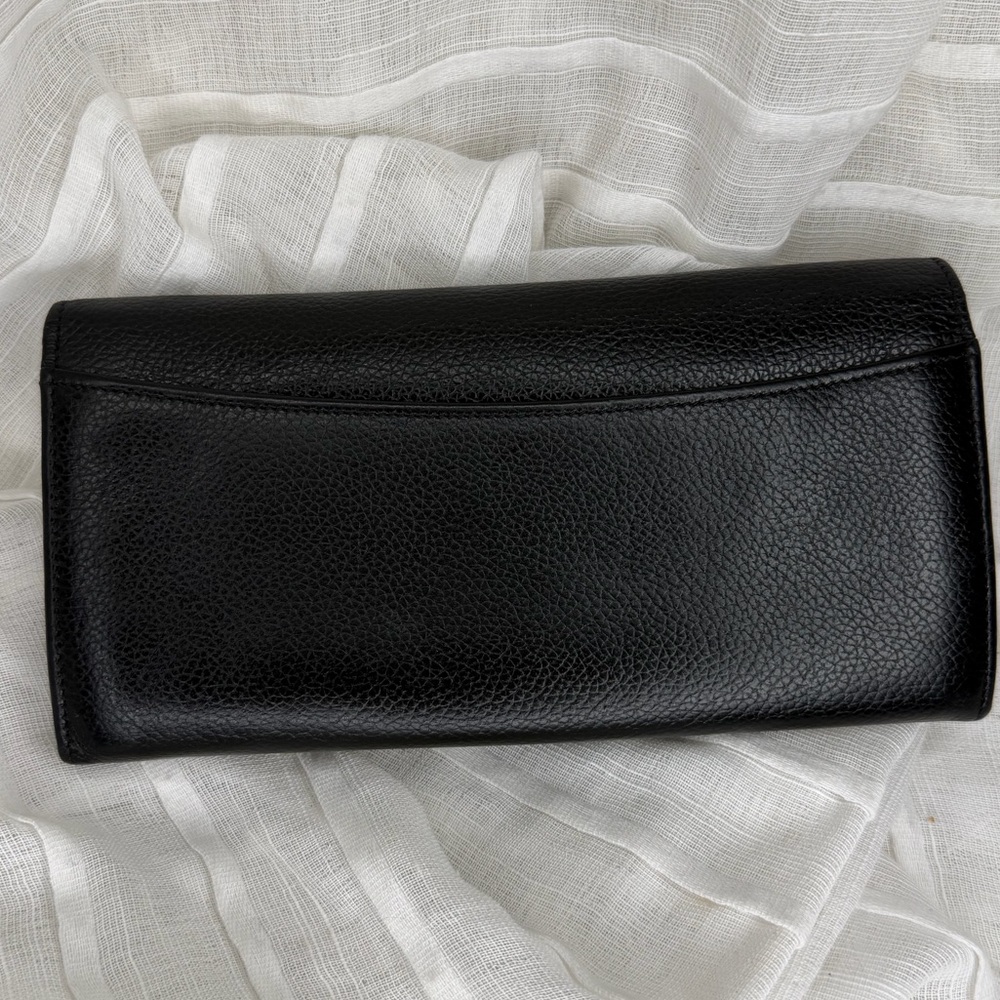 Vintage Coach Madison Black Leather Kiss Lock Clutch Wallet Made in Italy - Picture 10 of 16